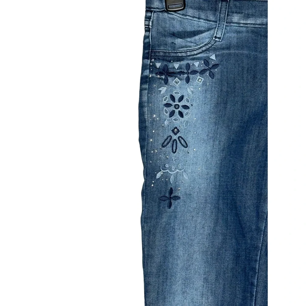 Gloria Kids Jeans Gee Jay Girls Skinny Adjustable‎ Waist Floral Low-Rise 10-11